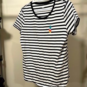 Old Navy Pineapple Rainbow & Black and White Stripped graphic T-shirt
